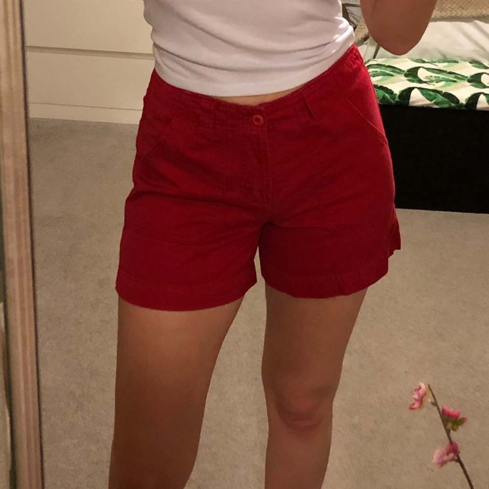 Women's Red Cargo Shorts